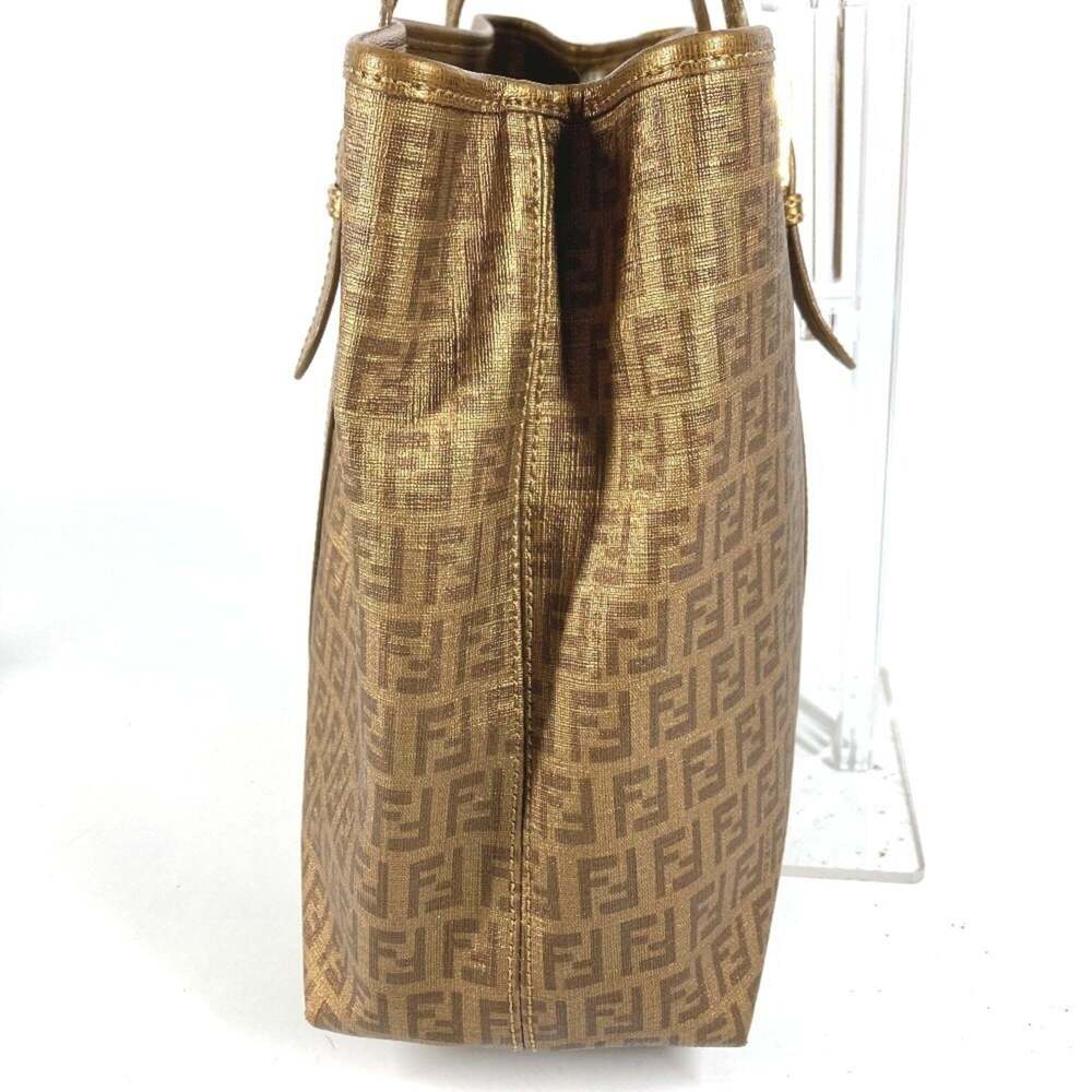 FENDI Gold Leather Zucca Shoulder Bag - Picture 4 of 16